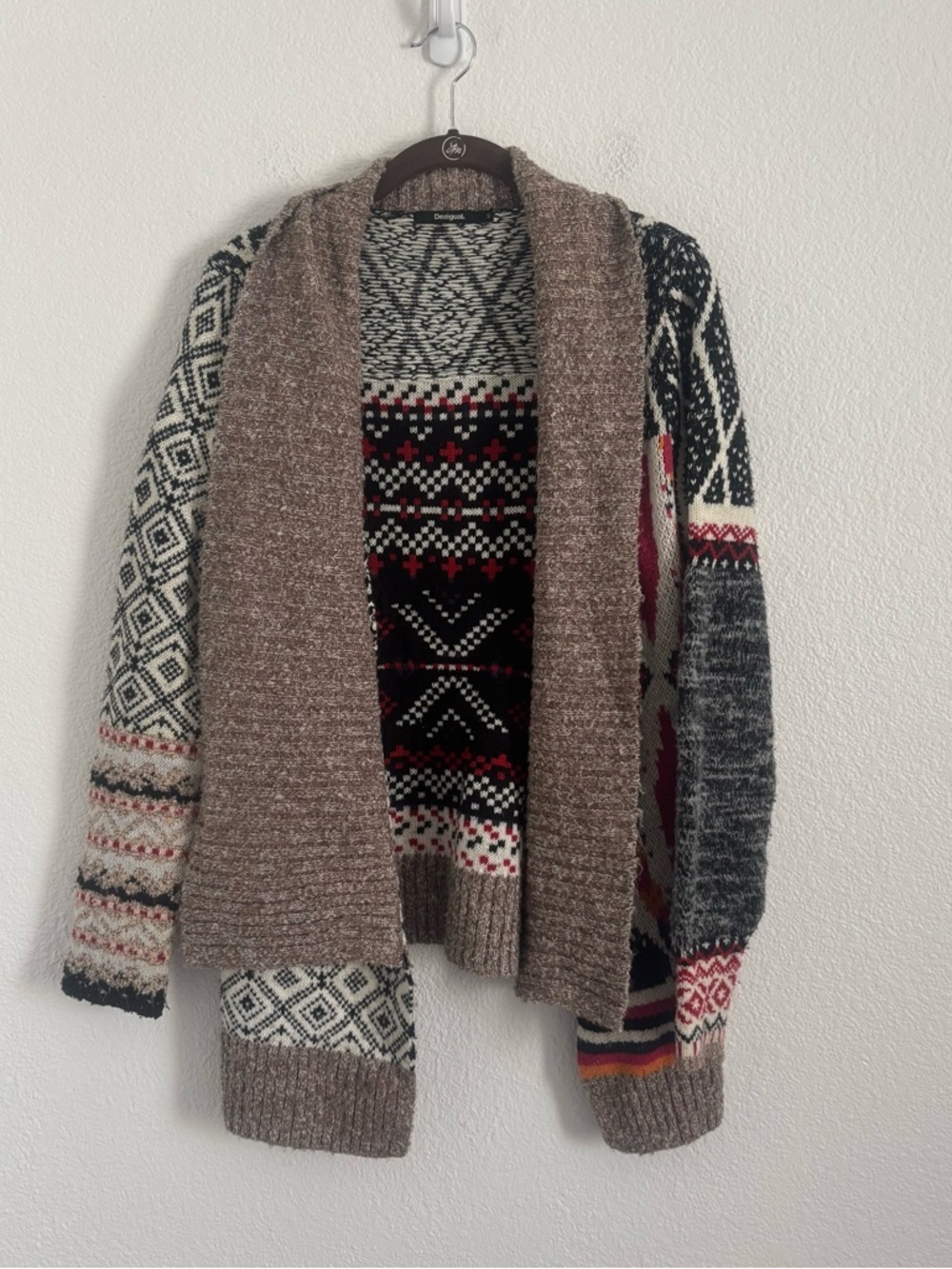 Desigual Women's Size Small Multicolor Open Front Cardigan Sweater